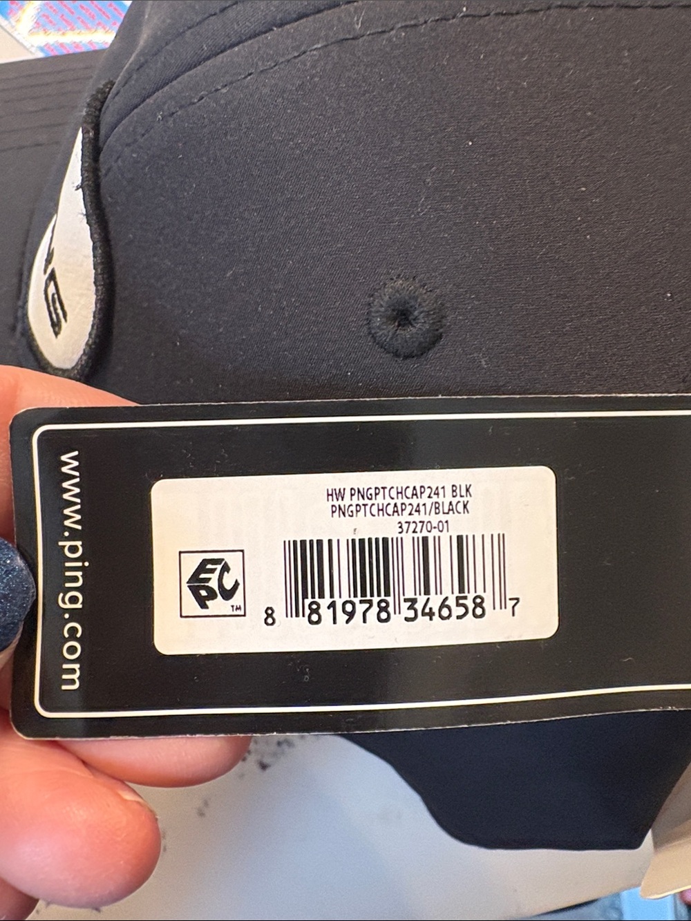 Ping Black Hat with White Circular Logo Patch - Picture 5 of 7